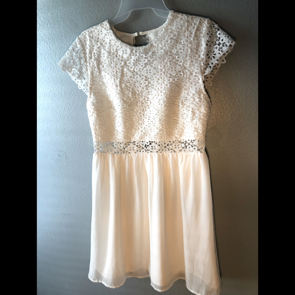Beautiful White Lace Dress with open back